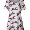 Lily | Purple & Orange Dragonfly Scoop Neck Tunic - Women
