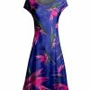 Lily | Blue & Pink Floral Cap-Sleeve Dress - Women & Plus