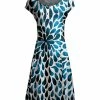 Lily | Teal & White Drops Burst Cap-Sleeve Dress - Women & Plus