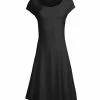 Lily | Black Cap-Sleeve Dress - Women & Plus