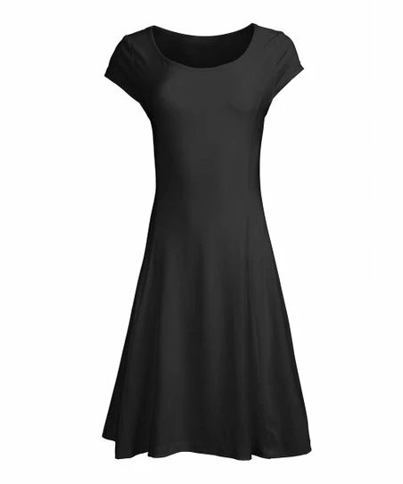 Lily | Black Cap-Sleeve Dress - Women & Plus 1 Lily | Black Cap-Sleeve Dress - Women & Plus