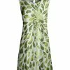 Lily | Green & Olive Leaves Sleeveless Swing Tunic - Plus