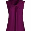 Lily | Plum Sleeveless Twist-Neck Tunic - Women & Plus