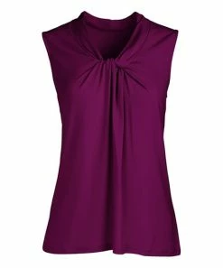 Lily | Plum Sleeveless Twist-Neck Tunic - Women & Plus
