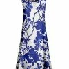 Lily | Blue & White Floral Sleeveless Shift Dress - Women & Plus