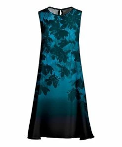 Lily | Blue & Black Hanging Floral Sleeveless Shift Dress - Women & Plus
