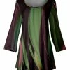 Lily | Green & Mauve Abstract Scoop Neck Swing Tunic - Women & Plus