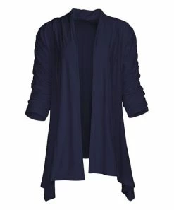Lily | Navy Sidetail Open Cardigan - Women