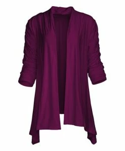 Lily | Plum Sidetail Open Cardigan - Women