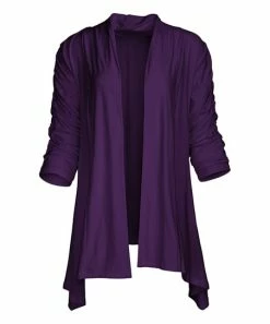Lily | Purple Sidetail Open Cardigan - Plus