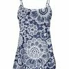 Lily | Blue & White Lace Floral Camisole - Plus