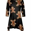 Lily | Black & Brown Gingerbread Three-Quarter Sleeve Handkerchief Tunic - Plus