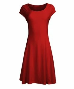 Lily | Red Cap-Sleeve Dress - Women & Plus