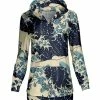 Lily | Blue & Beige Ocean Waves Hoodie - Women & Plus