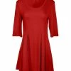 Lily | Red Pleated-Waist Tunic - Plus