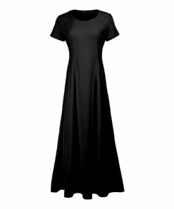 Lily | Black Short Sleeve Maxi Dress - Plus