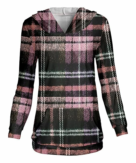 Lily | Mauve & Black Pullover Hoodie - Women & Plus 1 Lily | Mauve & Black Pullover Hoodie - Women & Plus
