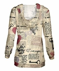 Lily | Cream & Black Postage Pullover Hoodie - Women & Plus -Cheap Lily Store zu60268932 alt 1 tm1535830222