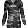 Lily | Gray & Black Camo Pullover Hoodie - Women