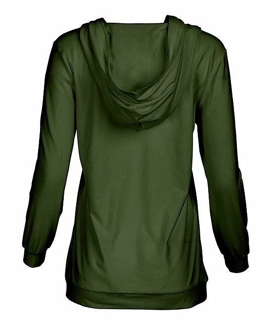 Lily | Green Pullover Hoodie - Women 2 Lily | Green Pullover Hoodie - Women - Image 2