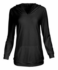 Lily | Black Banded-Hem Hoodie - Women & Plus