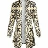 Lily | Beige & Black Scroll Open Cardigan - Women