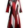 Lily | Red & Black Abstract A-Line Dress - Women & Plus