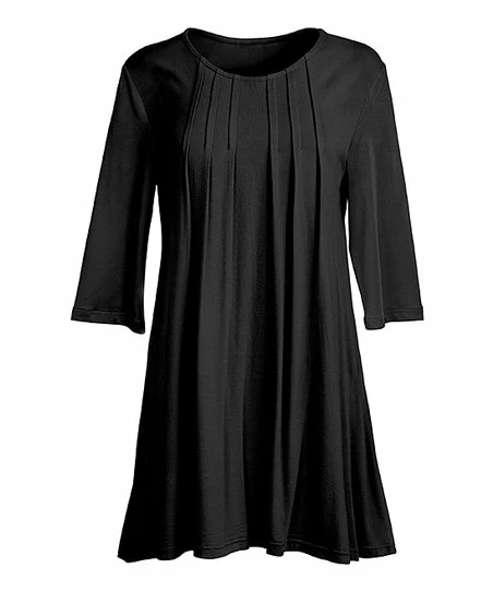 Lily | Black Pleated Tunic - Women 1 Lily | Black Pleated Tunic - Women