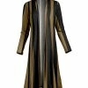 Lily | Brown & Black Vertical Stripe Duster - Plus