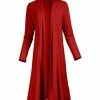 Lily | Red Shawl Collar Open Duster - Women & Plus