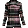 Lily | Black & Pink Plaid Tulip-Hem Cowl Neck Tunic - Plus