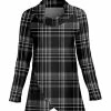 Lily | Black & White Plaid Tulip-Hem Cowl Neck Tunic - Women