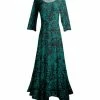 Lily | Teal & Black Floral Three-Quarter Sleeve Handkerchief Dress - Plus