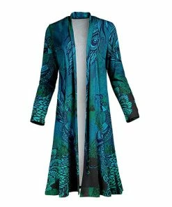 Lily | Blue & Green Peacock Duster - Women & Plus