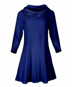 Lily | Blue Cowl Neck Tunic - Plus