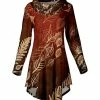 Lily | Rust & Gold Leaves Cowl Neck Tunic - Women