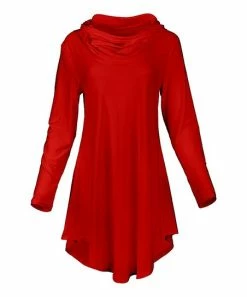 Lily | Red Cowl Neck Tunic - Women