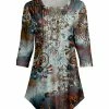 Lily | Navy & Olive Watercolor Floral Scroll Pleated Button-Front Tunic - Women