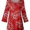 Lily | Red & White 'Merry Christmas' Fit & Flare Tunic - Plus
