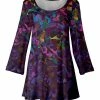 Lily | Purple Stained Glass Three-Quarter Sleeve Tunic - Women