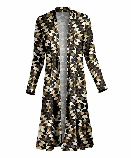 Lily | Beige & Black Geometric Duster - Plus 1 Lily | Beige & Black Geometric Duster - Plus