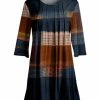 Lily | Blue & Rust Pleated Front Tunic - Plus
