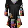 Lily | Black Teacups V-Neck Tunic - Women
