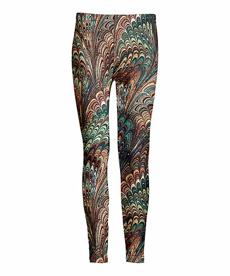 Lily | Brown Abstract Leggings - Plus 1 Lily | Brown Abstract Leggings - Plus