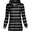 Lily | Black & White Stripe Hoodie - Women & Plus