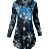 Lily | Black & Blue Snowflake Cowl Neck Tunic - Women