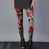 Lily | Silver & Red Roses Leggings - Plus