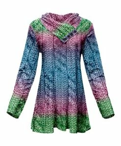 Lily | Green & Purple Knit-Print Tunic - Women & Plus
