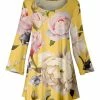 Lily | Yellow & Pink Floral Swing Tunic - Plus