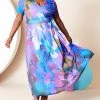 Lily | Purple Paint Wrap Maxi Dress - Women & Plus